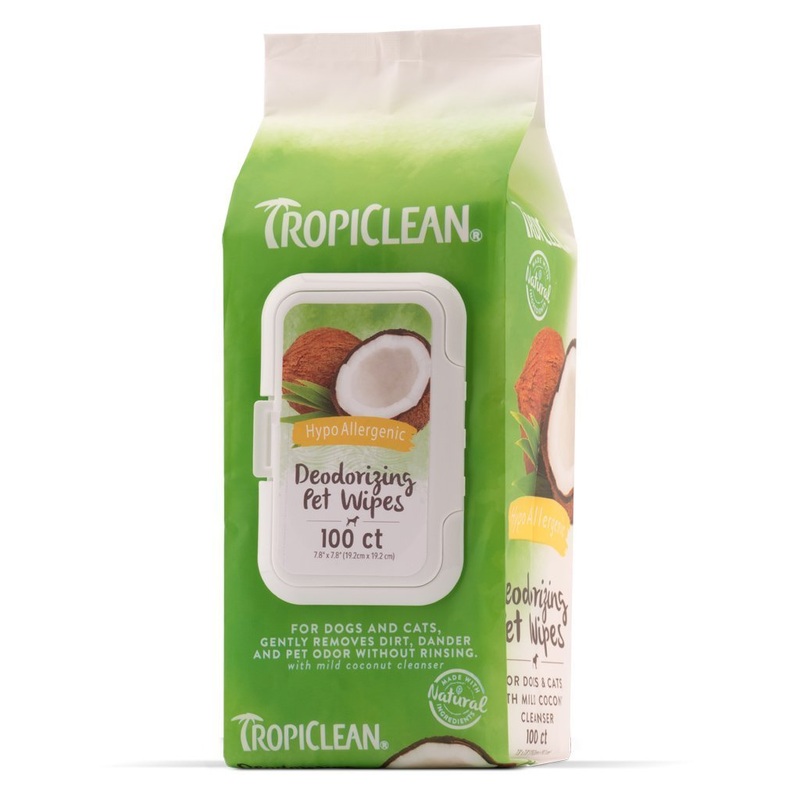 Tropiclean Hypoallergenic Wipes for Pets, 100 pcs