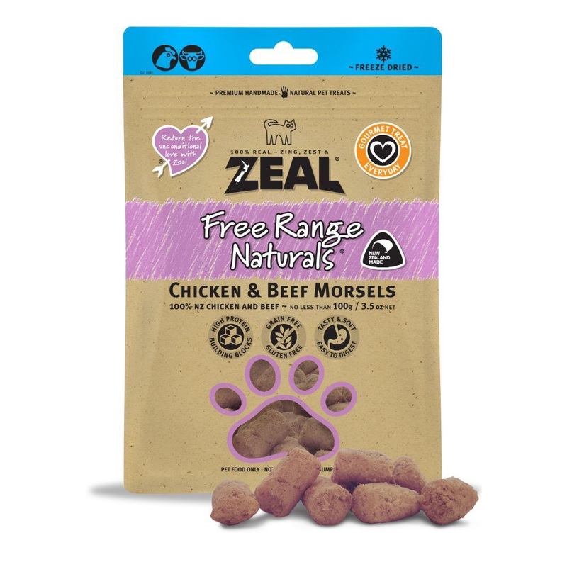 Zeal Free Range Naturals Chicken & Beef Morsels Freeze-Dried Pet Treats, 100g