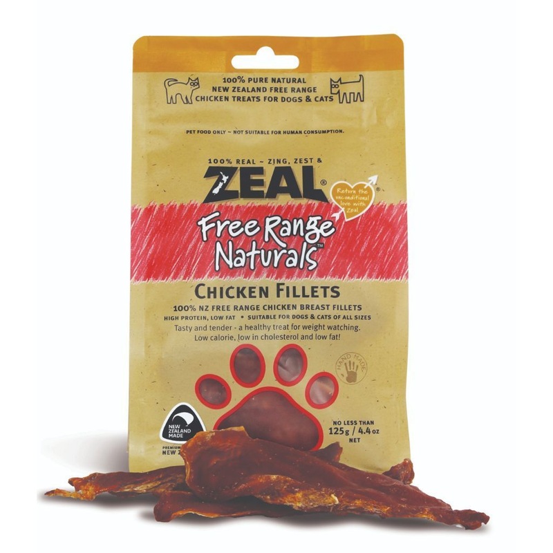 Zeal Free Range Naturals Chicken Fillets Air-Dried Pet Treats, 125g