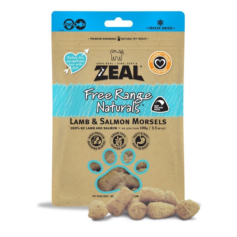 Zeal Free Range Naturals Lamb & Salmon Morsels Freeze-Dried Pet Treats, 100g