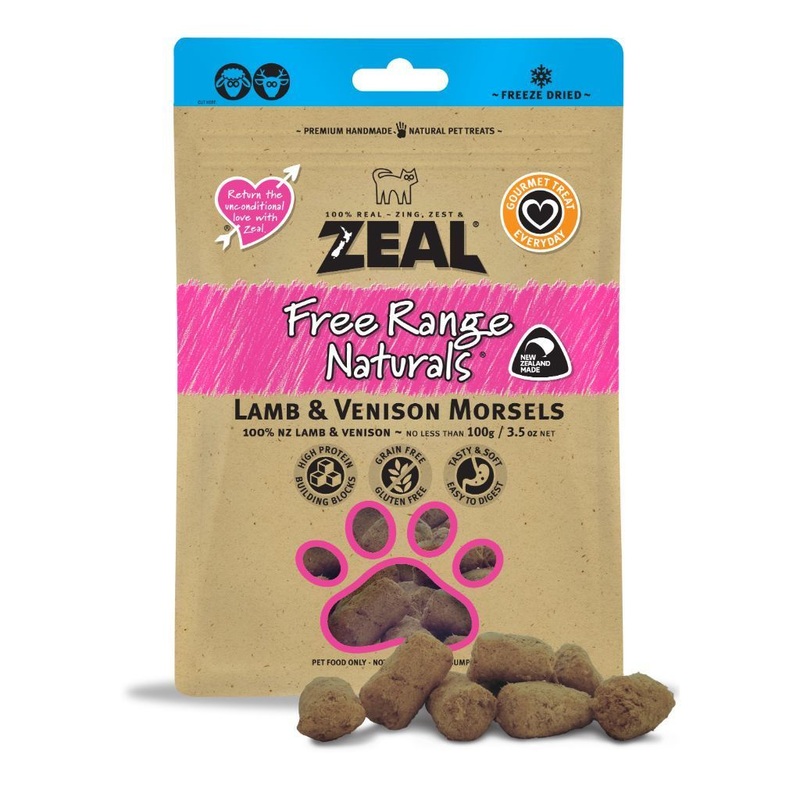 Zeal Free Range Naturals Lamb & Venison Morsels Freeze-Dried Pet Treats, 100g