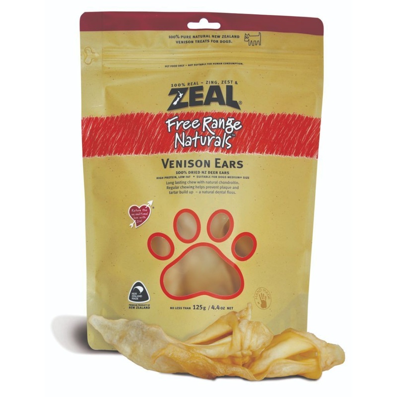 Zeal Free-Range Naturals Venison Ears Air-Dried Dog Treats, 125g