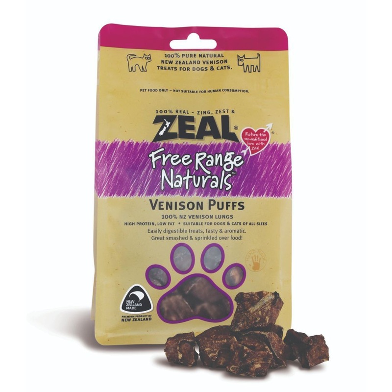 Zeal Free-Range Naturals Venison Puffs Air-Dried Pet Treats, 85g
