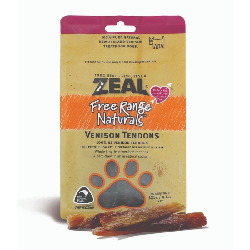Zeal Free-Range Naturals Venison Tendons Air-Dried Dog Treats, 125g