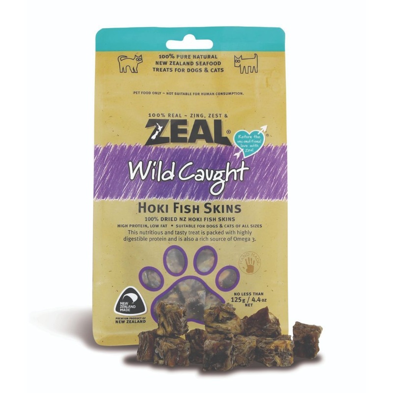 Zeal Wild Caught Hoki Fish Skins Air-Dried Pet Treats, 125g