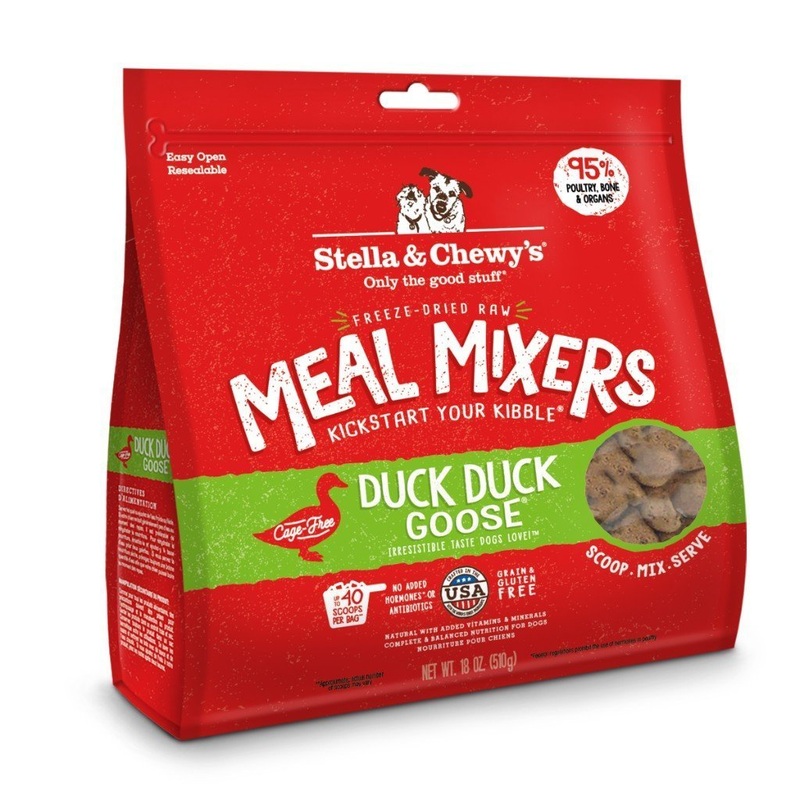 Stella & Chewy's Duck Duck Goose Meal Mixers Freeze-Dried Raw Dog Food Topper, 18oz