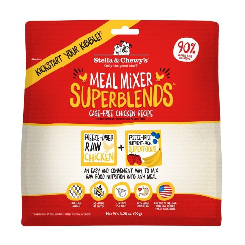 Stella & Chewy's SuperBlends Chicken Recipe Meal Mixers Freeze-Dried Raw Dog Food Topper, 16oz