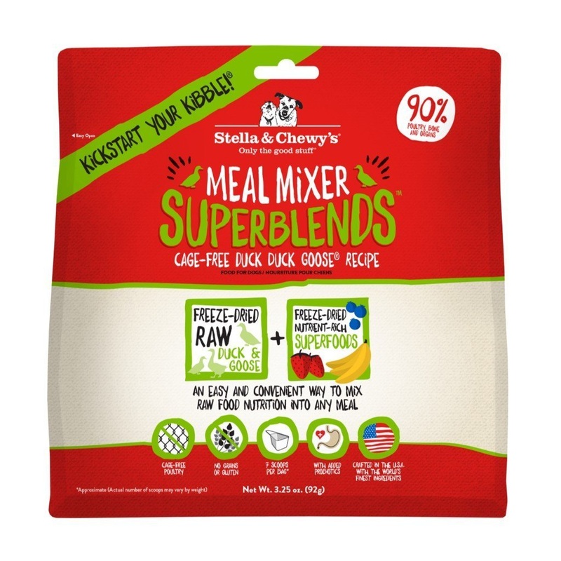 Stella & Chewy's SuperBlends Duck Duck Goose Recipe Meal Mixers Freeze-Dried Raw Dog Food Topper, 16oz
