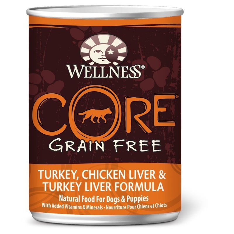 Wellness CORE Grain-Free Turkey, Chicken Liver & Turkey Liver Recipe Canned Dog Food, 354g