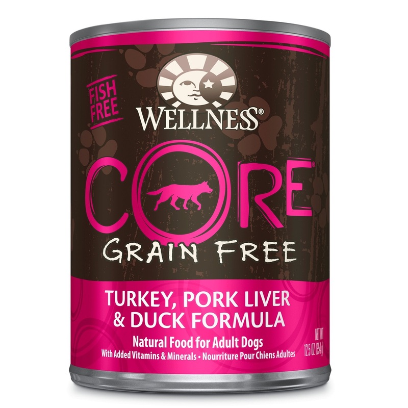 Wellness CORE Grain-Free Turkey, Pork Liver & Duck Recipe Canned Dog Food, 354g