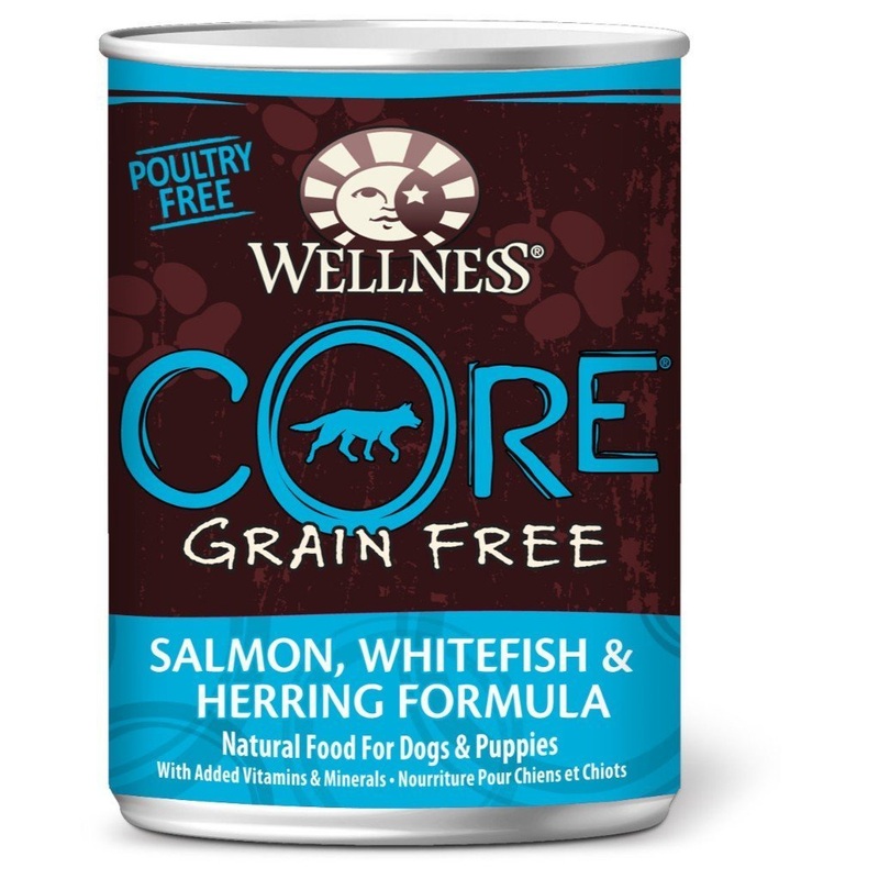 Wellness CORE Grain-Free Whitefish, Salmon & Herring Recipe Canned Dog Food, 354g