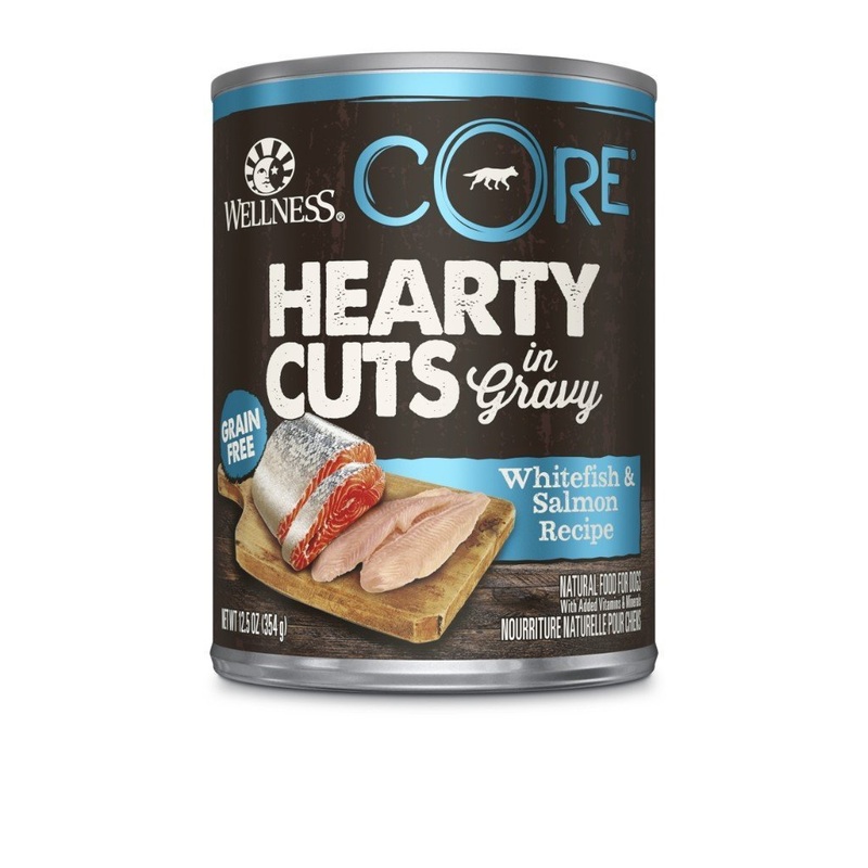 Wellness CORE Hearty Cuts in Gravy Whitefish & Salmon Recipe Grain-Free Canned Dog Food, 354g
