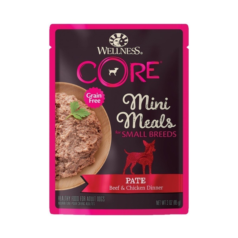 Wellness CORE Small Breed Mini Meals Pate Beef & Chicken Dinner Grain-Free Wet Dog Food, 85g