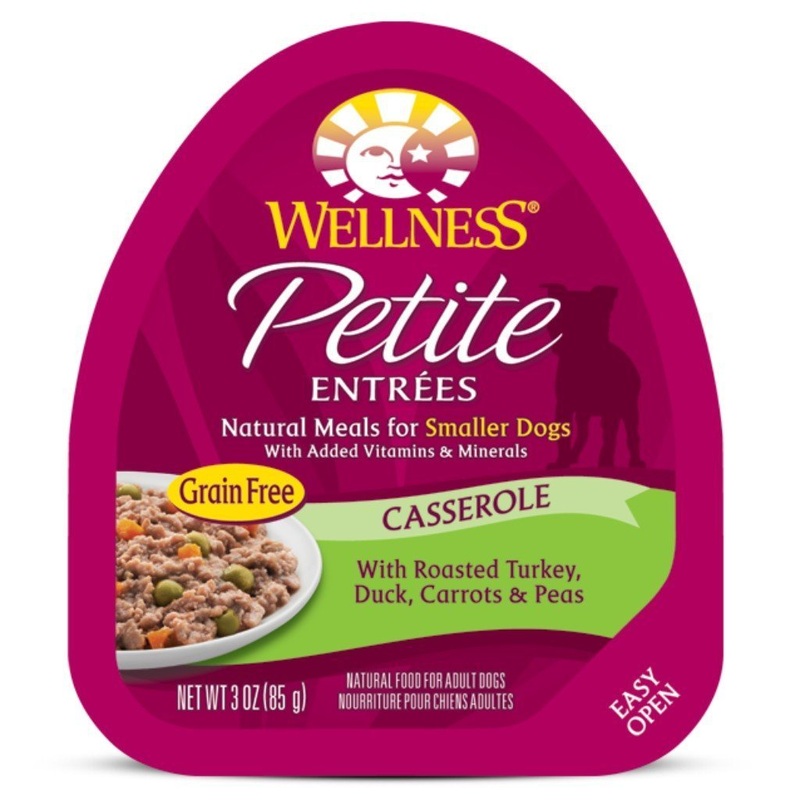 Wellness Petite Entrees Casserole with Roasted Turkey, Duck, Carrots & Peas Grain-Free Wet Dog Food, 85g
