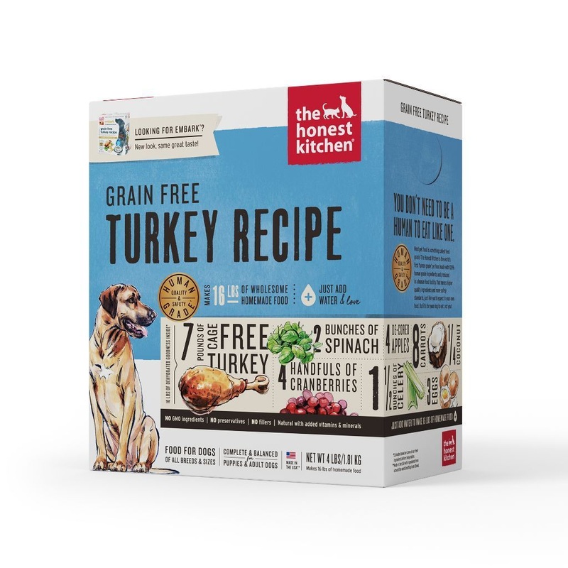 [FREE KONG TOY] The Honest Kitchen Grain-Free Turkey Recipe Dehydrated Dog Food (2 Sizes)