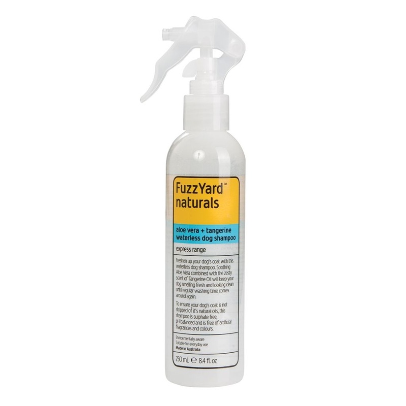 FuzzYard Express 2-In-1 Aloe Vera + Tangerine Waterless Dog Shampoo, 250ml