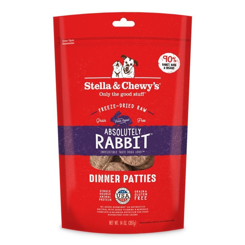 Stella & Chewy's Absolutely Rabbit Dinner Patties Freeze-Dried Raw Dog Food, 397g