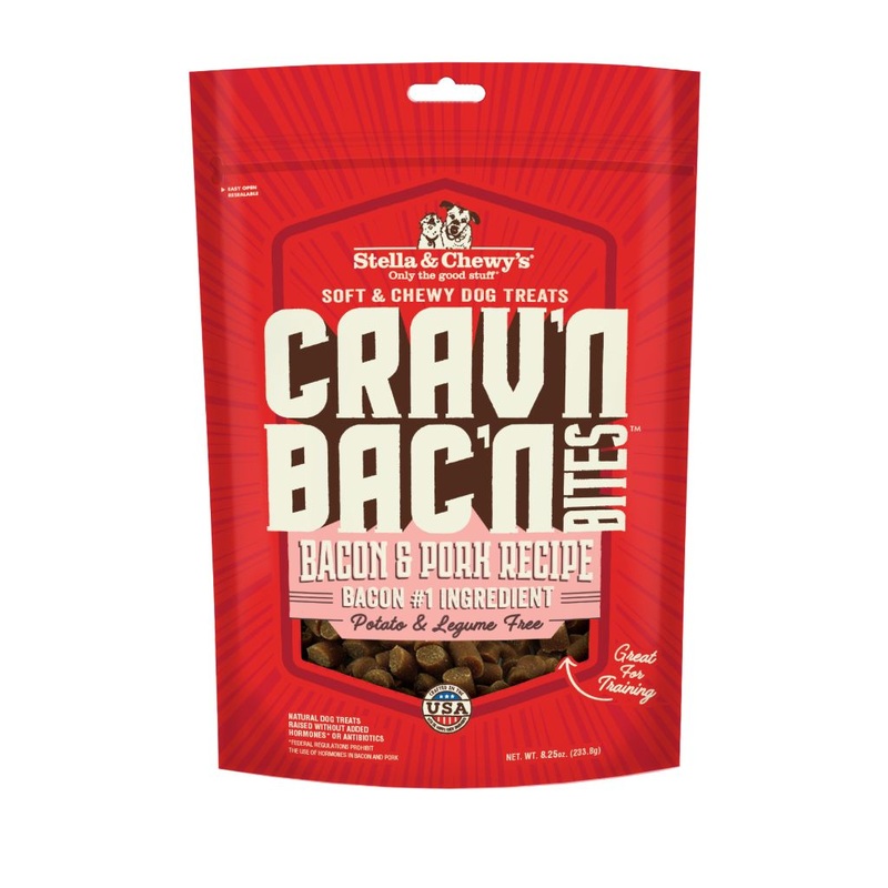 Stella & Chewy's Crav'n & Bac'n Bites Bacon & Pork Soft Dog Treats, 233g