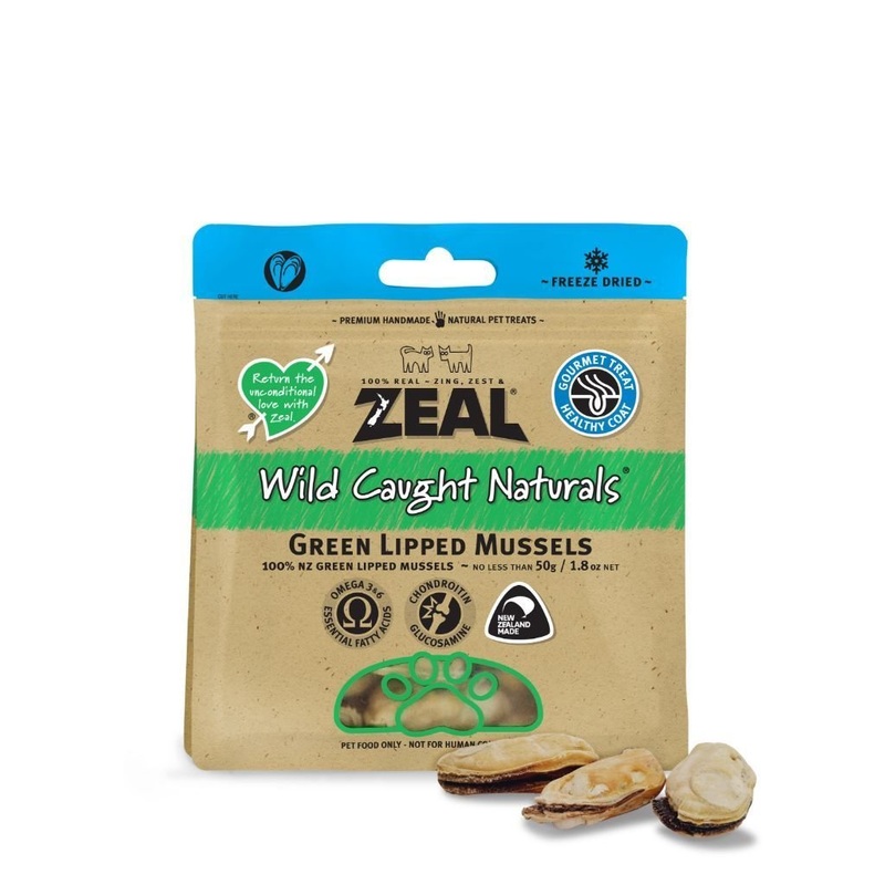Zeal Wild Caught Naturals Green Lipped Mussels Freeze-Dried Pet Treats, 50g