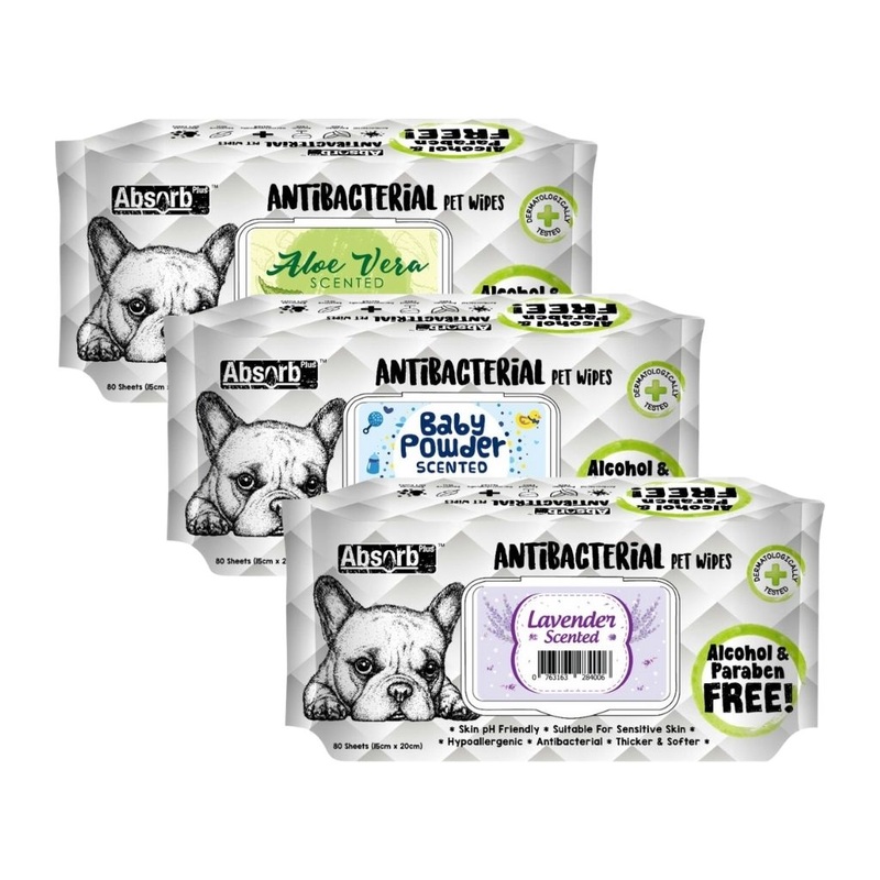 [3 FOR $12.50] Absorb Plus Assorted Antibacterial Pet Wipes, 80 Sheets