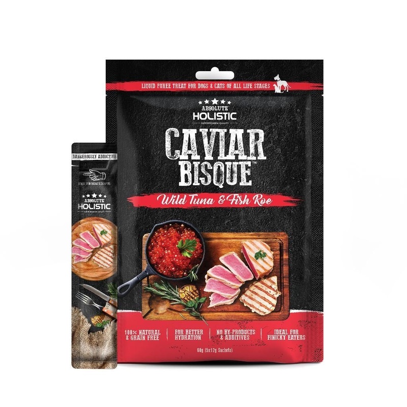 Absolute Holistic Caviar Bisque Tuna & Fish Roe Pet Creamy Treat, 12g x 5