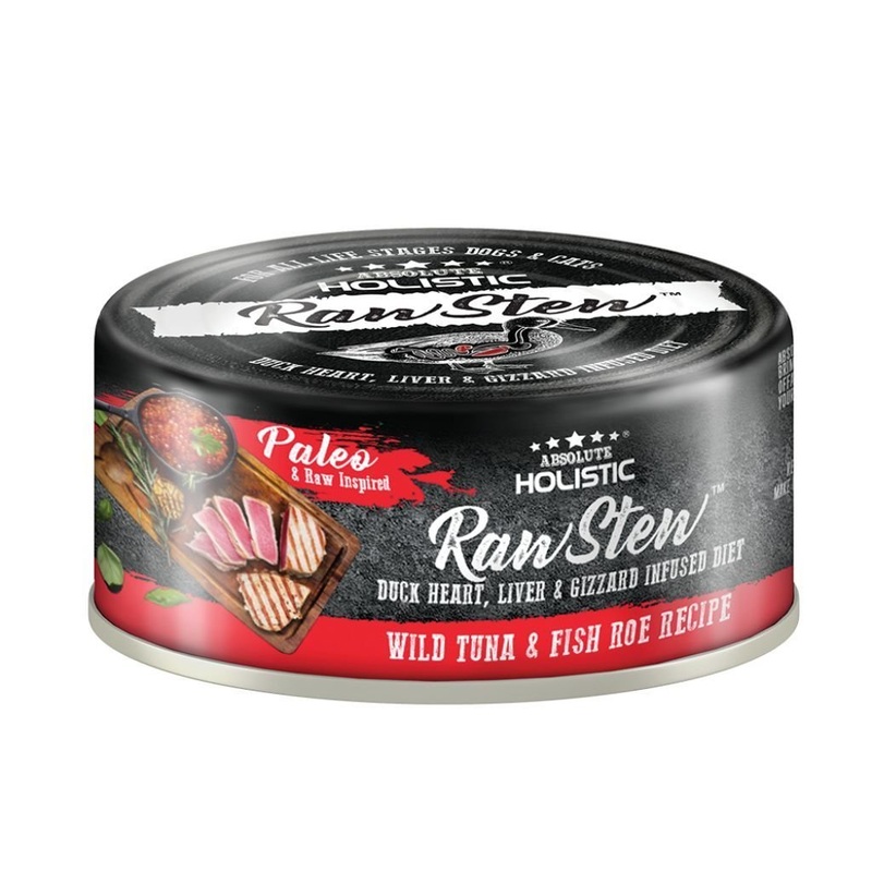 Absolute Holistic Raw Stew Wild Tuna & Fish Roe Recipe Wet Pet Food, 80g