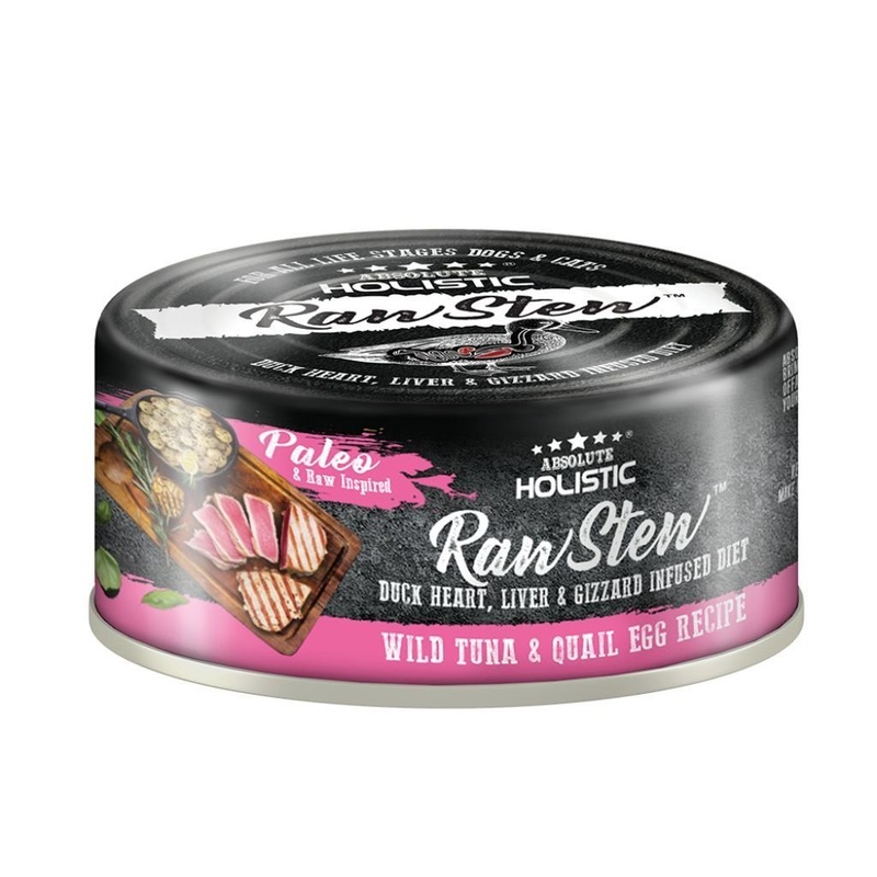 Absolute Holistic Raw Stew Wild Tuna & Quail Egg Recipe Wet Pet Food, 80g