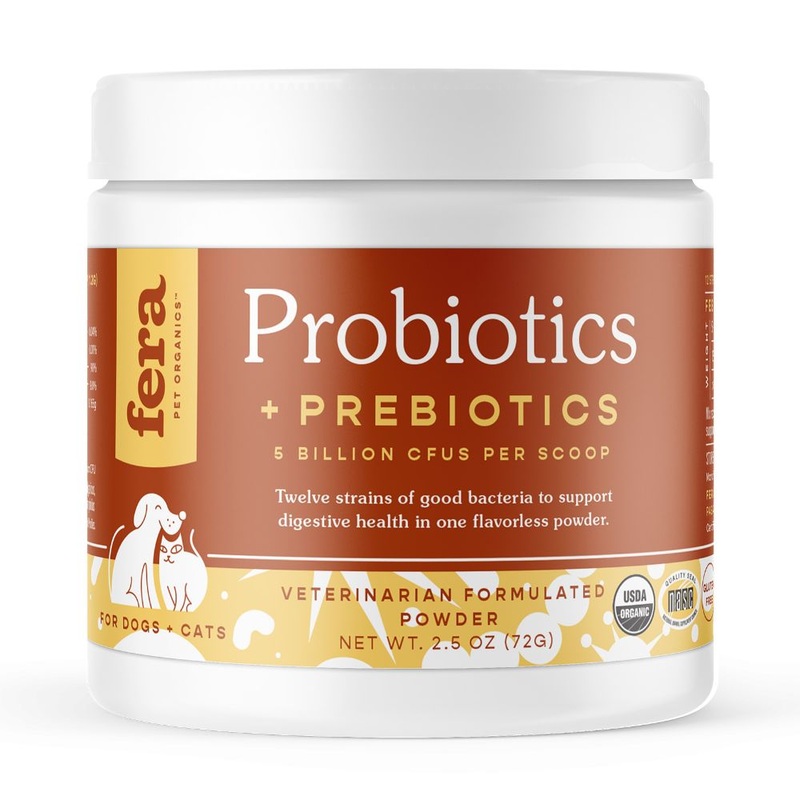 Fera Pet Organics Probiotics with Prebiotics Pet Supplement, 2.5oz