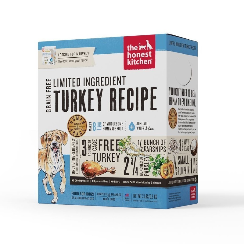 [FREE KONG TOY] The Honest Kitchen Limited Ingredient Turkey Recipe Dehydrated Dog Food (3 Sizes)