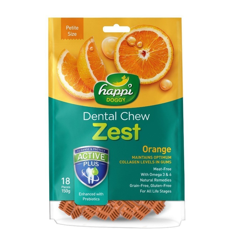 Happi Doggy Zest Orange Dog Dental Chews (2 Sizes)