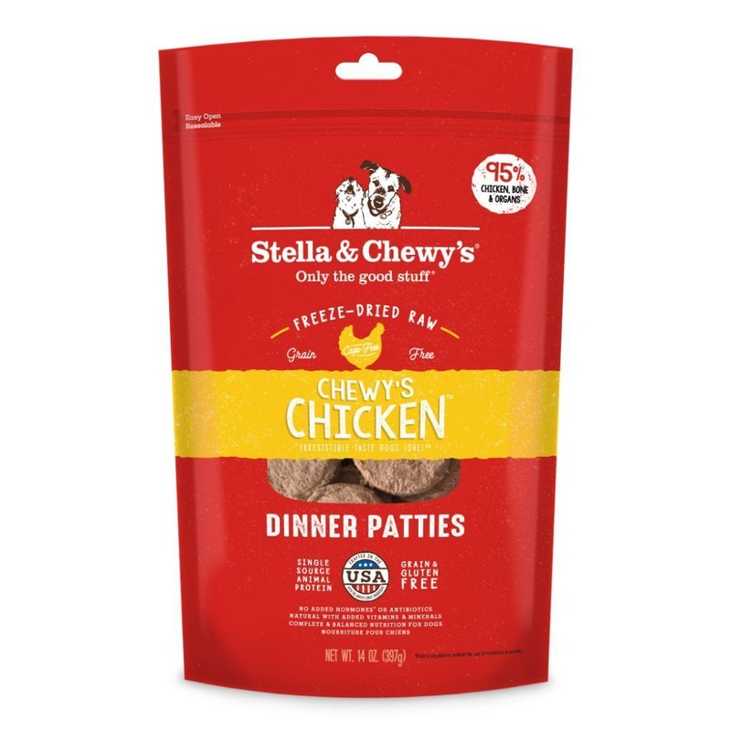 Stella & Chewy's Chewy' Chicken Dinner Patties Freeze-Dried Raw Dog Food (2 Sizes)