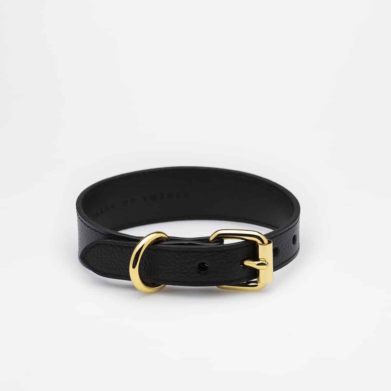 Black Genuine Leather Collar