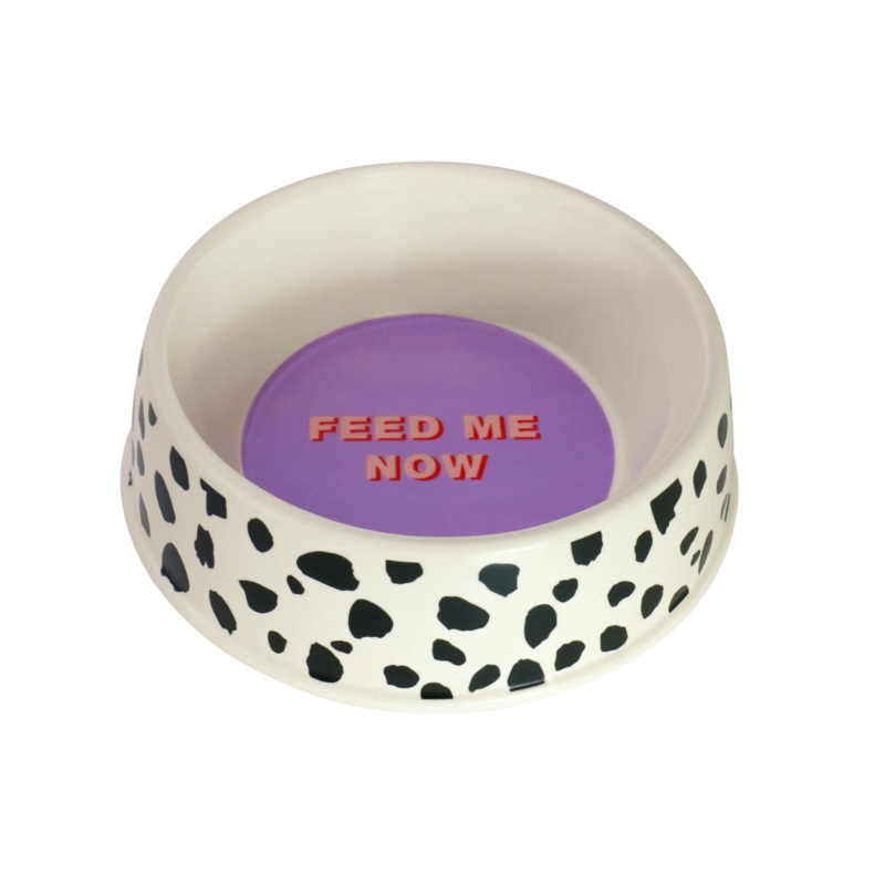 Bamboo "Feed me now" Dog Bowl