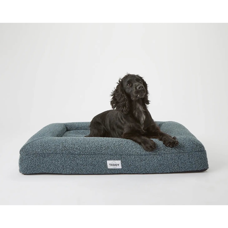 Navy Boucle Fabric Bed for Dogs - S/M/L