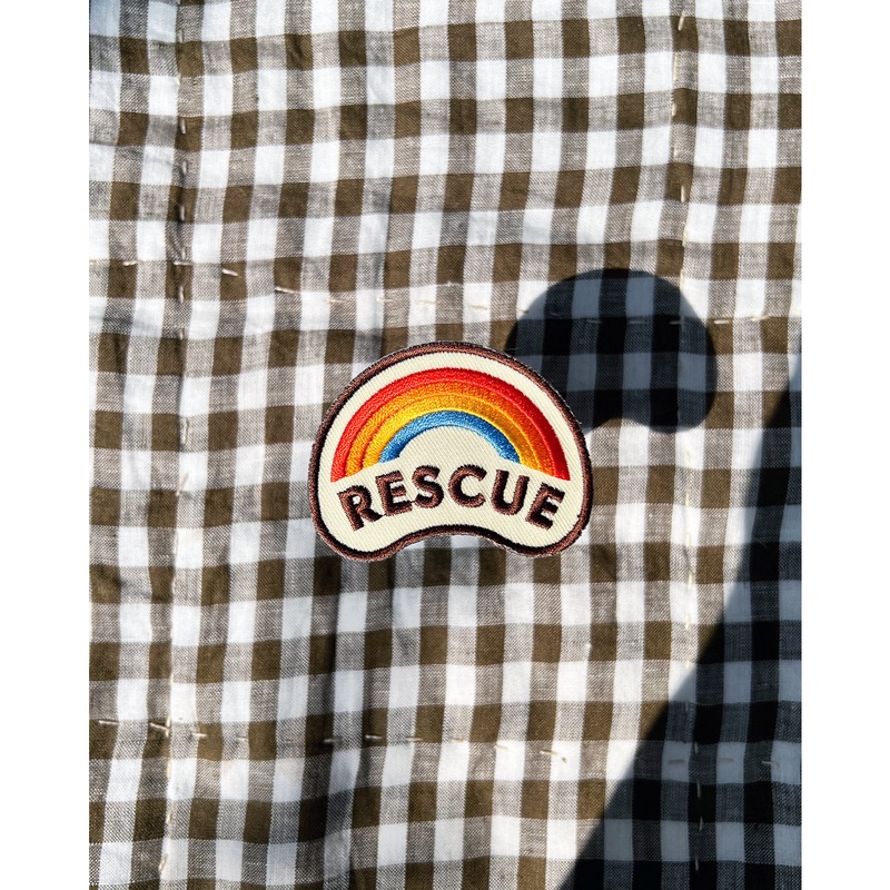 Rescue iron-on patch for dogs