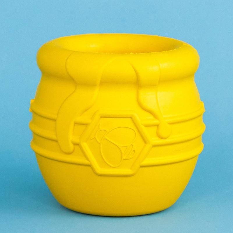 SodaPup Honey Pot Original Yellow Slow Feeder Treat Dispenser