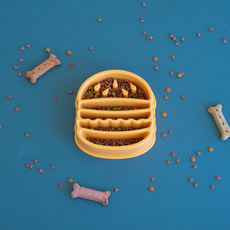 Burger Shaped Enrichment Slow Feeder Bowl for Dogs