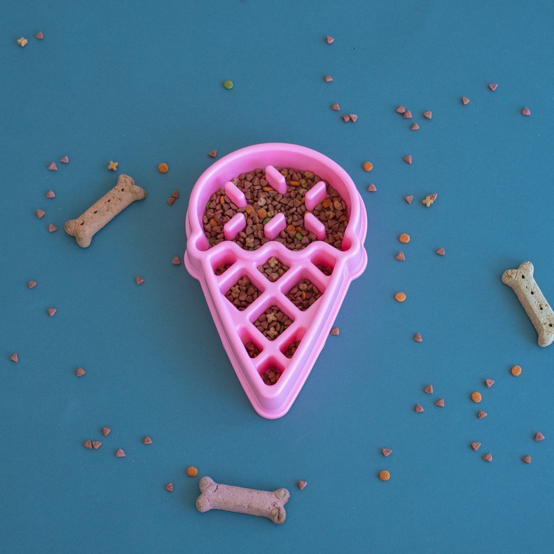 Ice Cream Shaped Enrichment Slow Feeder Bowl for Dogs