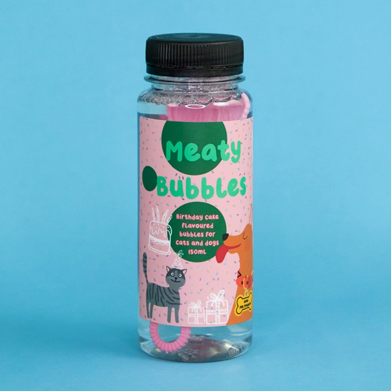 Meaty Bubbles 'Birthday Cake' Flavour Dog-Safe Bubbles