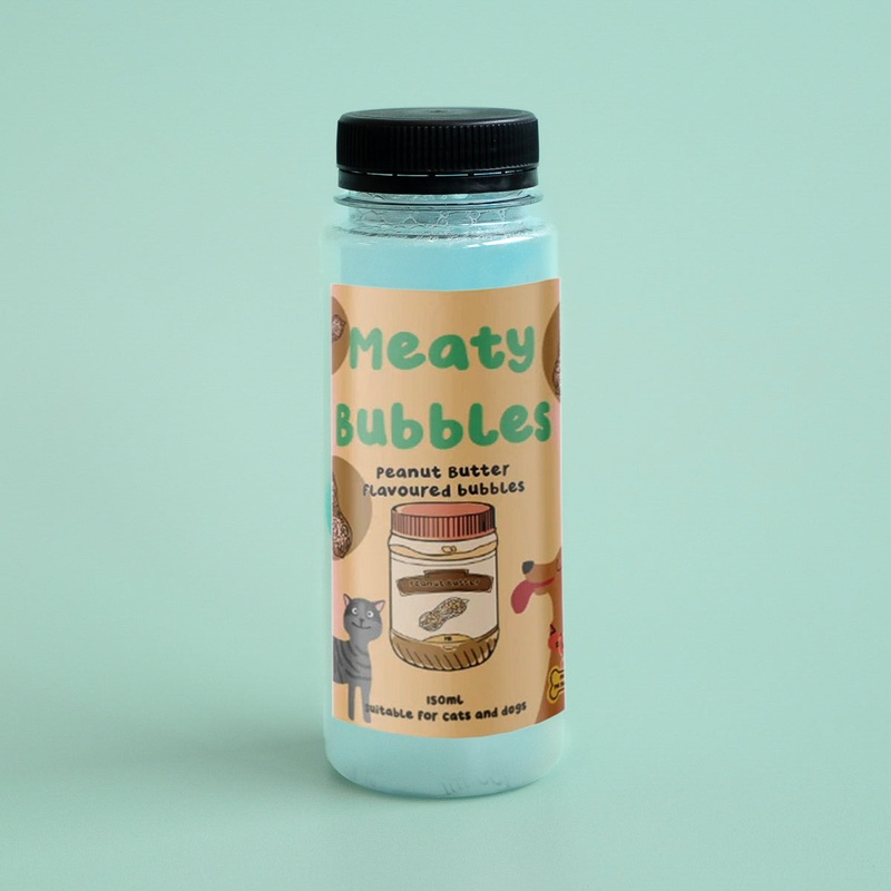 Meaty Bubbles Peanut Butter Flavoured Dog-Safe Bubbles