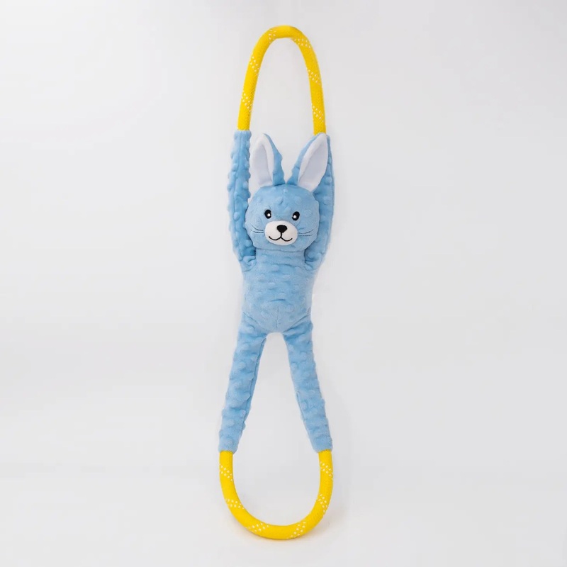 RopeTugz Bunny Rope Tug Dog Toy with Squeaker