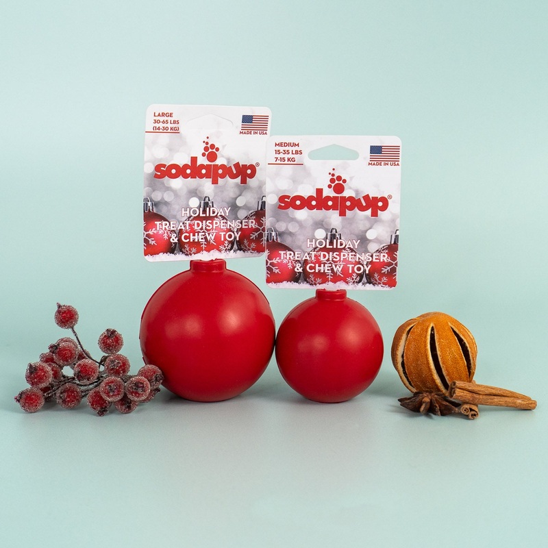 SodaPup Christmas Tree Ornaments Chew Toy Treat Dispenser