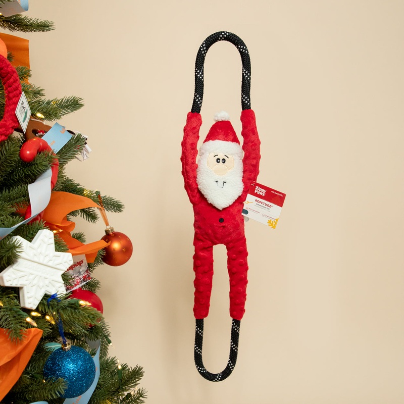 Christmas Ropetugz Santa Rope Tug Dog Toy with Squeaker