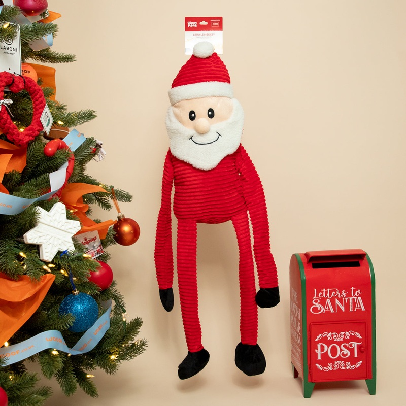 Christmas Soft Crinkly Dog Toy - Jumbo Santa