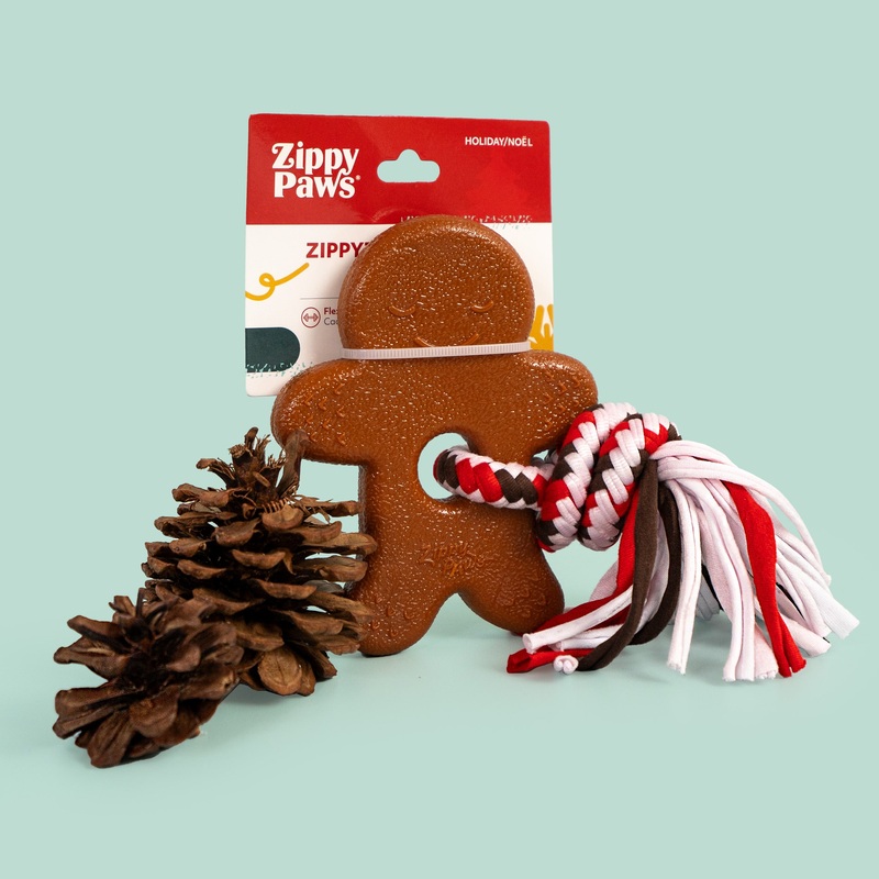 Christmas ZippyTuff Teether Puppy and Dog Chew - Gingerbread Man