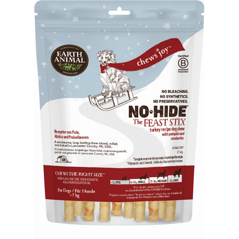 Earth Animal No Hide Dog Chew Feast Stix - 10 Pieces