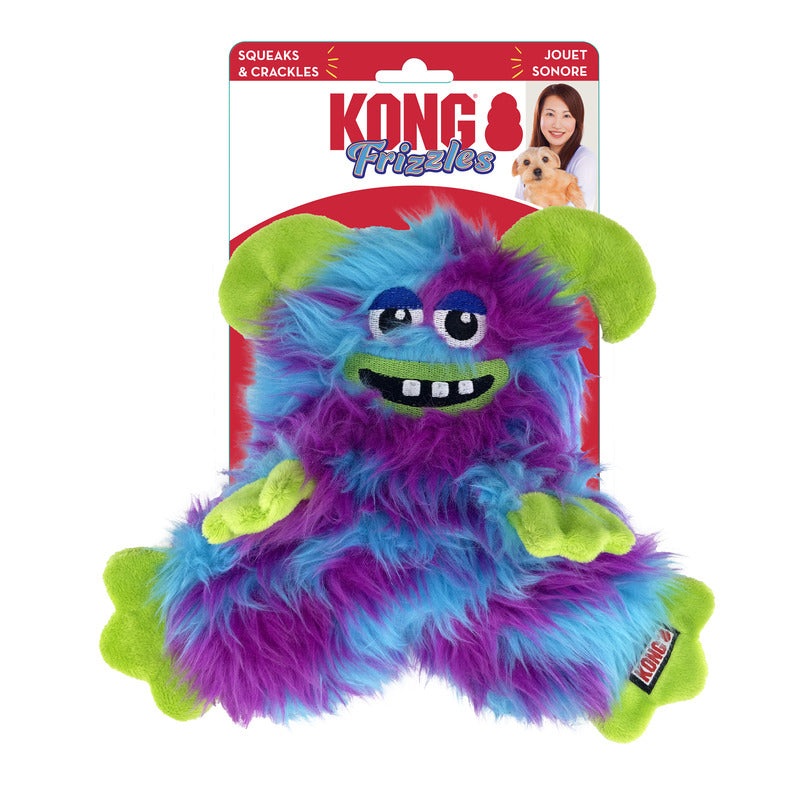KONG Frizzle Razzle Soft Squeaky Crinkly Toy - Medium