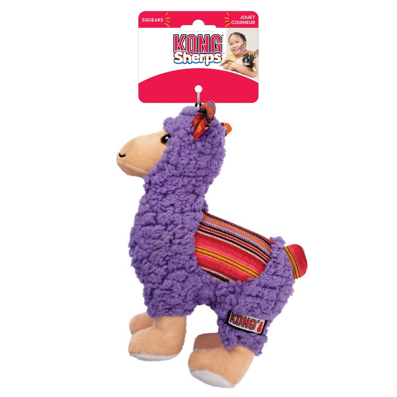 KONG Sherps Llama, Squeaky & Crinkly Soft Toy - Medium