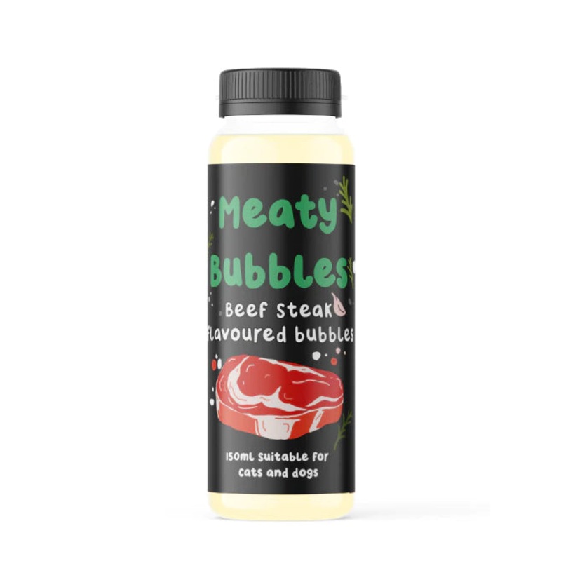 Meaty Bubbles Beef Steak Flavoured Dog-Safe Bubbles