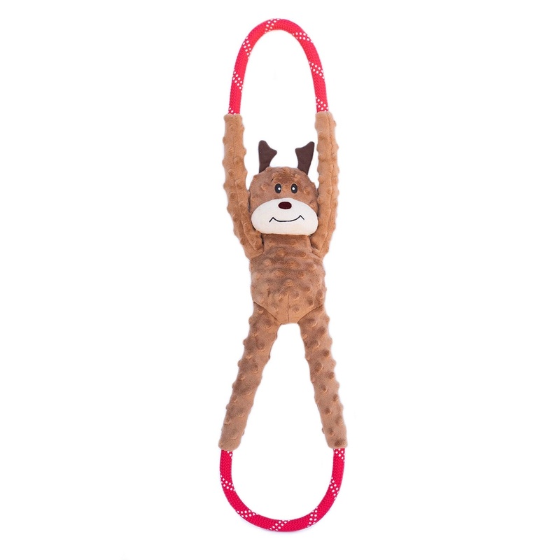 Ropetugz Reindeer Rope Tug Dog Toy with Squeaker